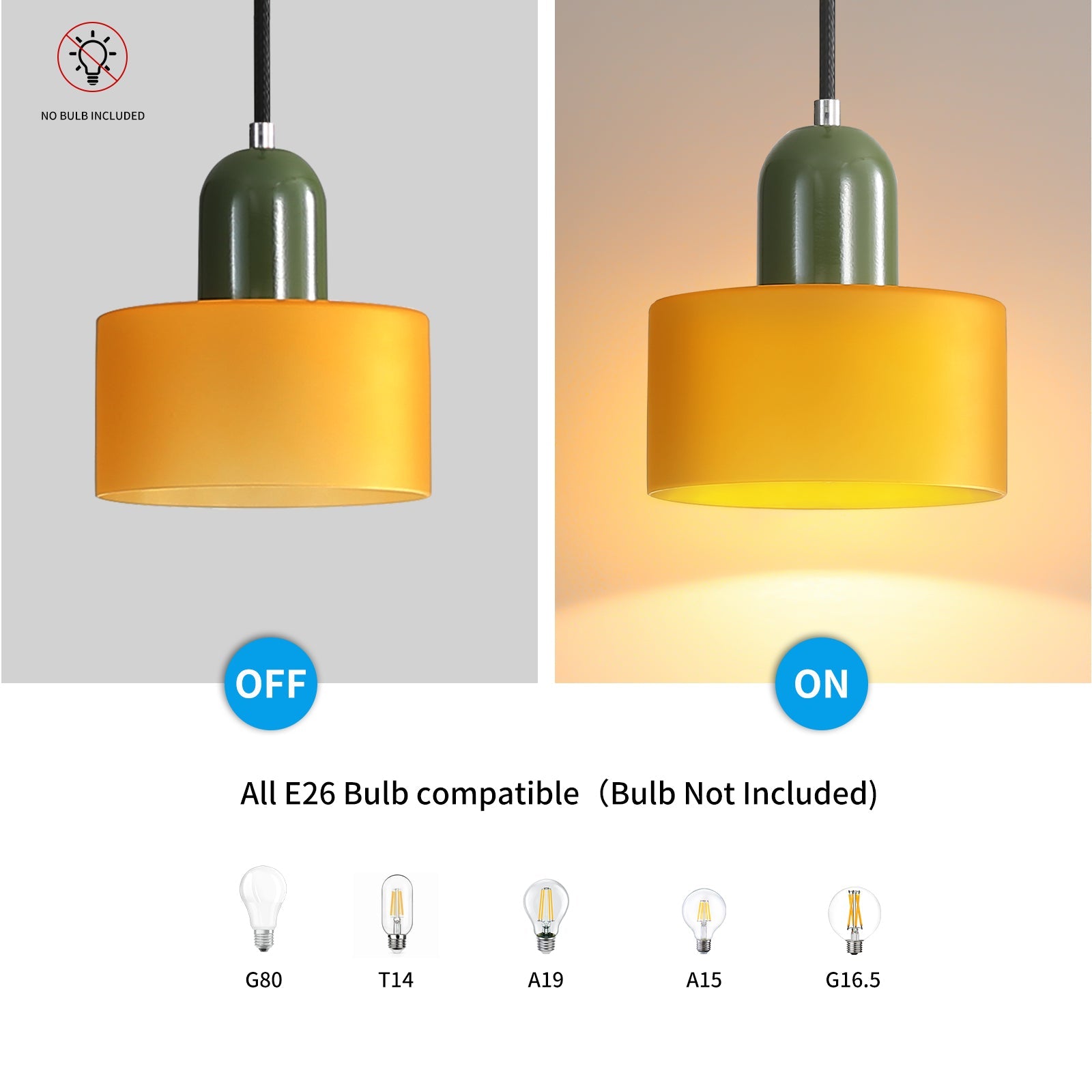 Glass Pendant Light Fixture – Modern Bauhaus Hanging Ceiling Light