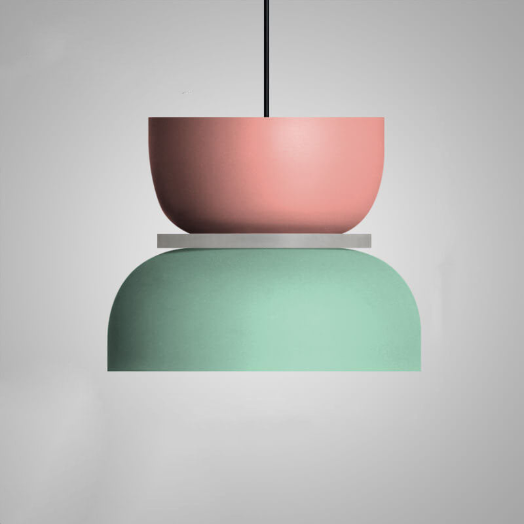 Modern Pendant Light Fixture – Dual-Tone Dome Hanging Ceiling Light