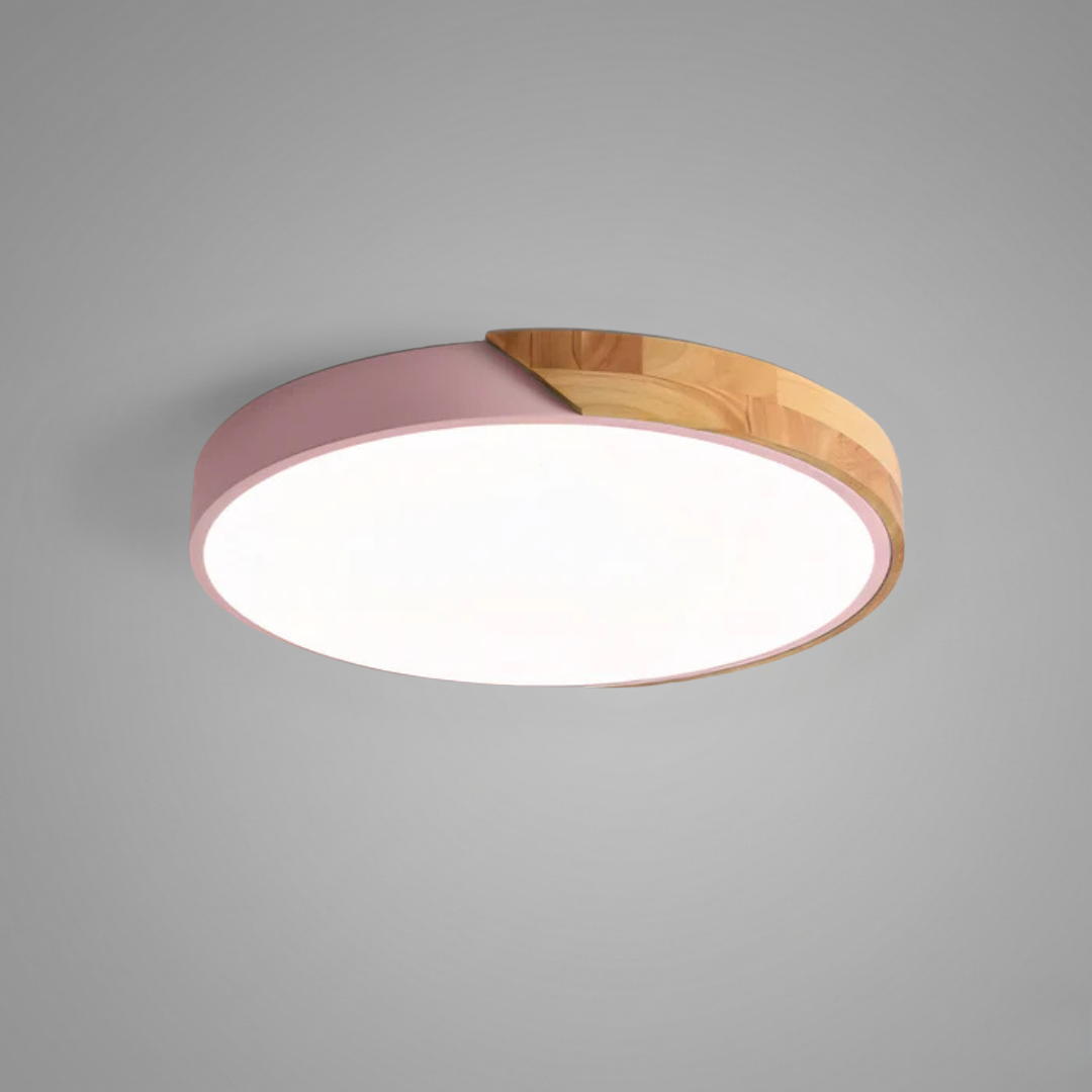 Scandinavian LED Flush Mount Ceiling Light Fixture – Modern Wood Ceiling Light