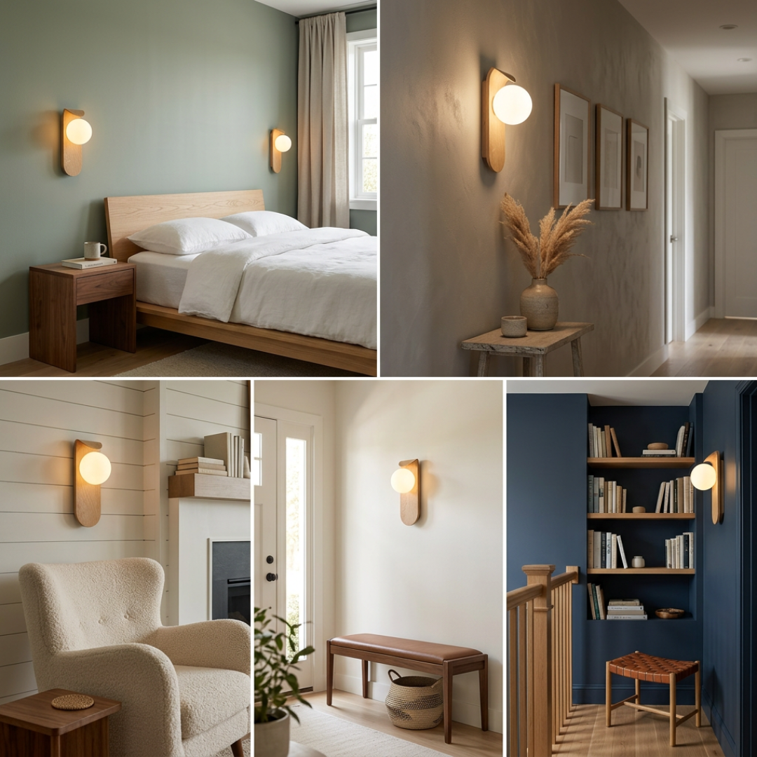 LED Wall Sconce Light Fixture – Modern Marble-Effect Linear Wall Light