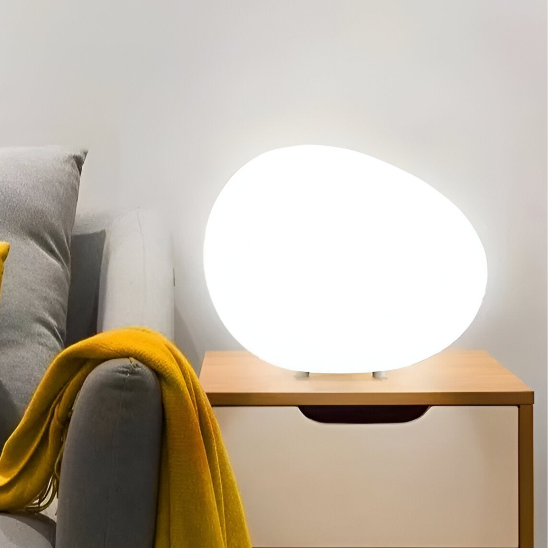 Modern Table Lamp – Stone-Shaped LED Bedside Lamp for Bedroom