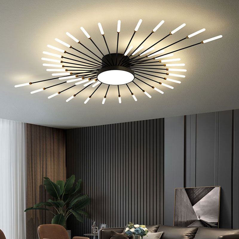 Modern Sputnik Ceiling Light Fixture – Firework Flush Mount LED Ceiling Light