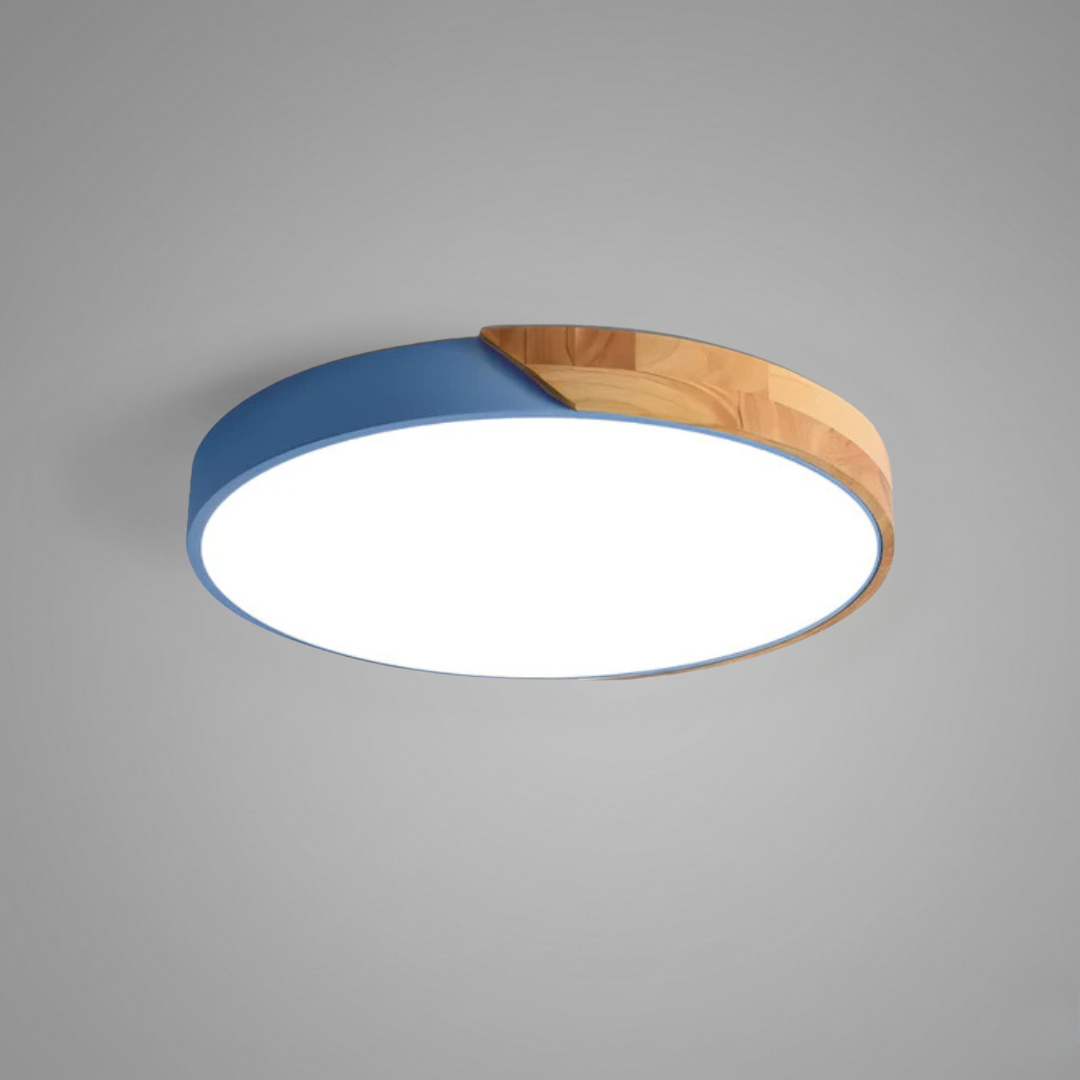 Scandinavian LED Flush Mount Ceiling Light Fixture – Modern Wood Ceiling Light
