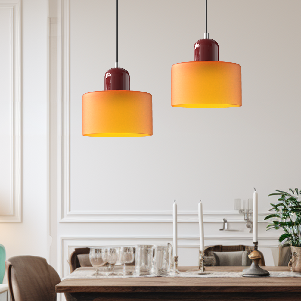 Glass Pendant Light Fixture – Modern Bauhaus Hanging Ceiling Light