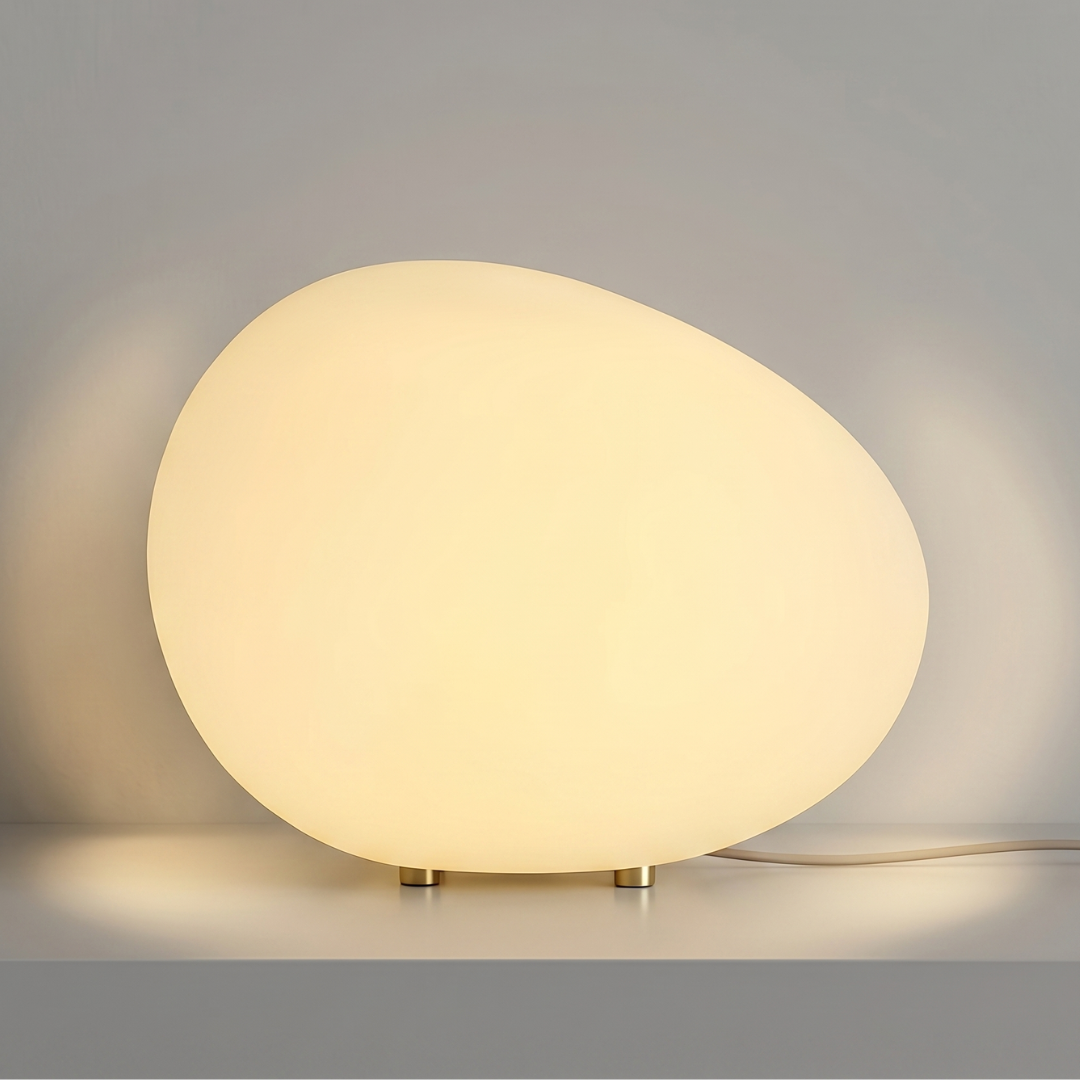 Modern Table Lamp – Stone-Shaped LED Bedside Lamp for Bedroom