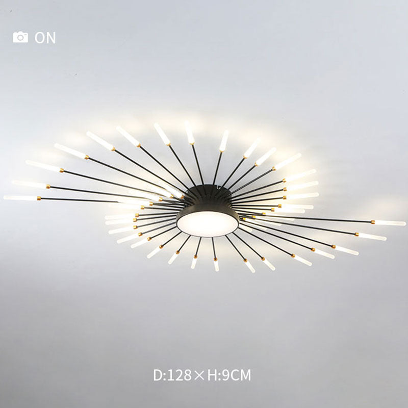Modern Sputnik Ceiling Light Fixture – Firework Flush Mount LED Ceiling Light