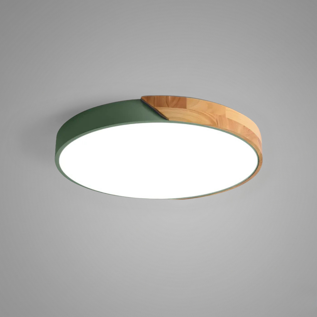 Scandinavian LED Flush Mount Ceiling Light Fixture – Modern Wood Ceiling Light