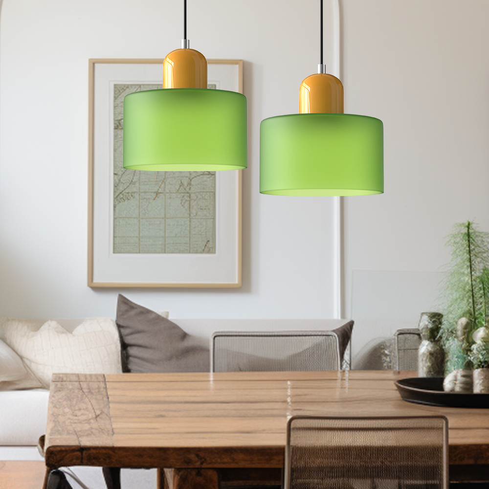 Glass Pendant Light Fixture – Modern Bauhaus Hanging Ceiling Light