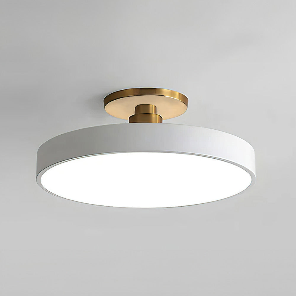 Modern LED Semi-Flush Mount Ceiling Light Fixture – Black Round Ceiling Light
