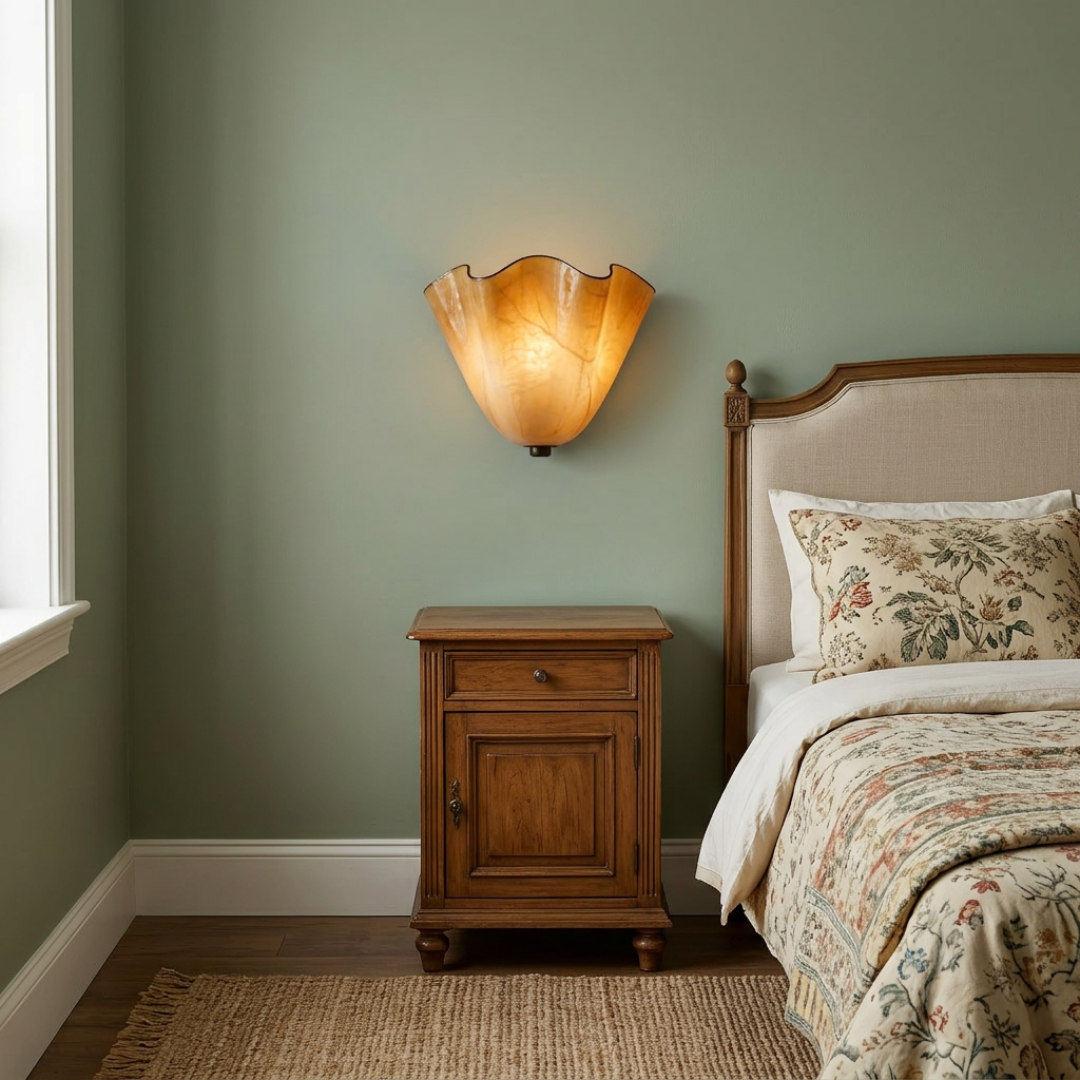Stained Glass Wall Sconce Light Fixture – Retro Art Deco LED Wall Light