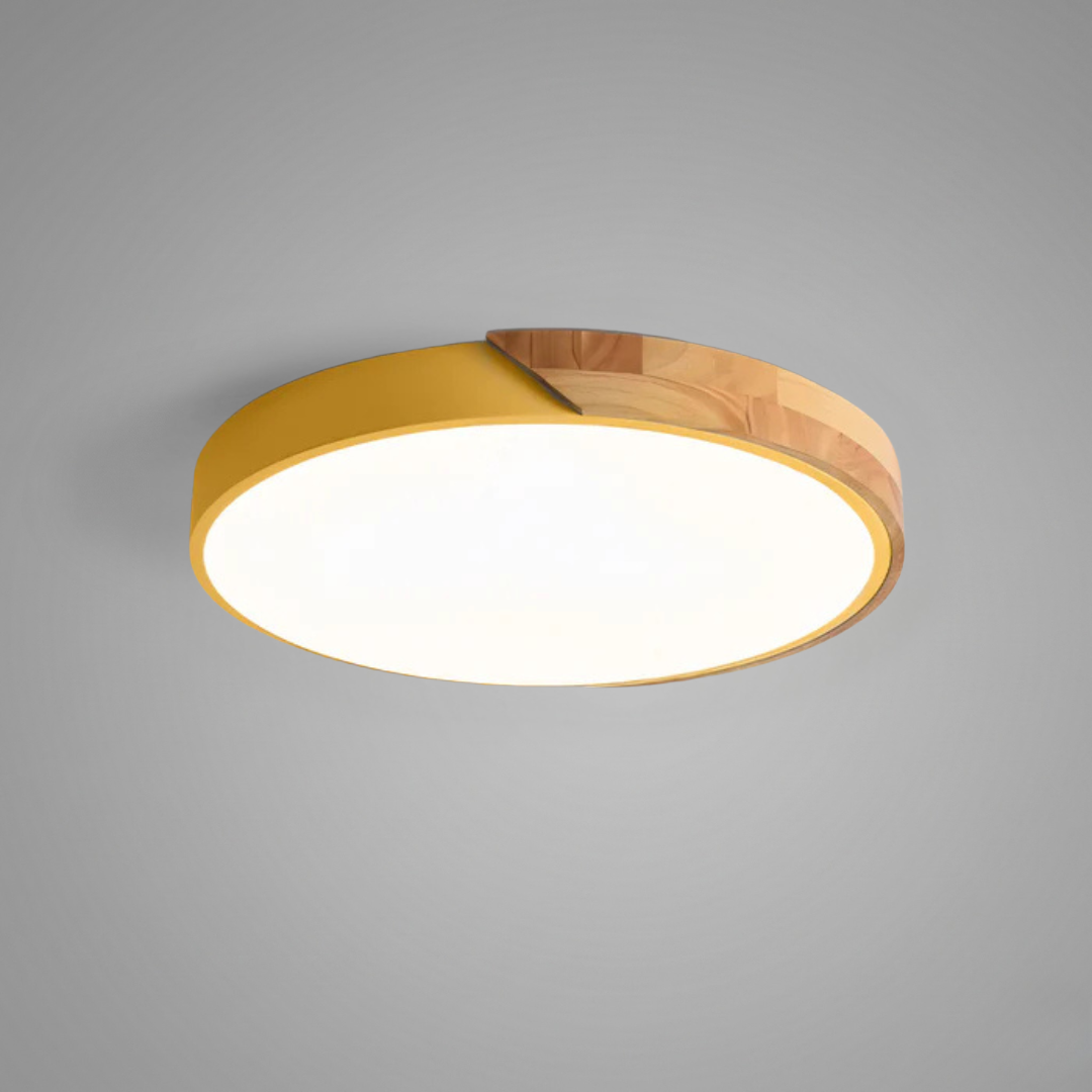 Scandinavian LED Flush Mount Ceiling Light Fixture – Modern Wood Ceiling Light
