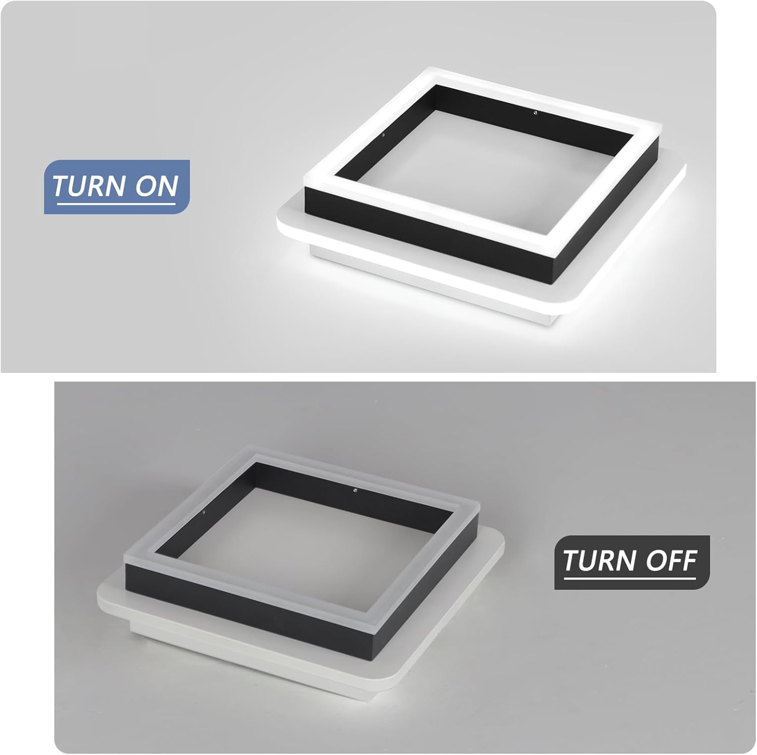 LED Flush Mount Ceiling Light Fixture – Modern Square Ceiling Light
