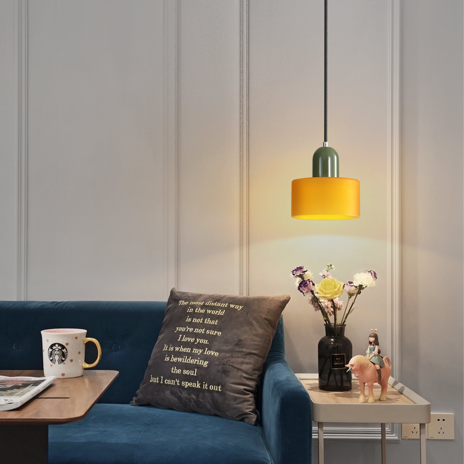 Glass Pendant Light Fixture – Modern Bauhaus Hanging Ceiling Light
