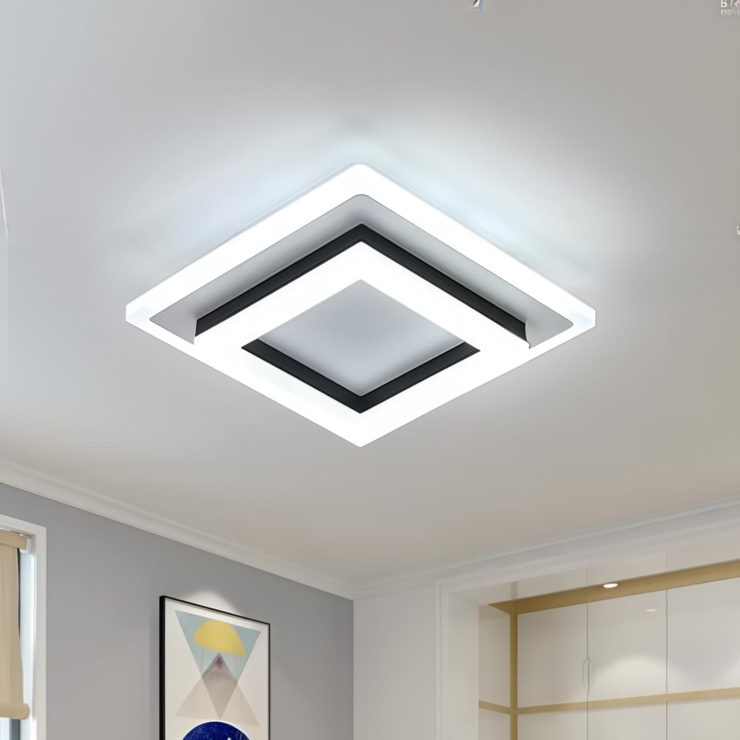 LED Flush Mount Ceiling Light Fixture – Modern Square Ceiling Light