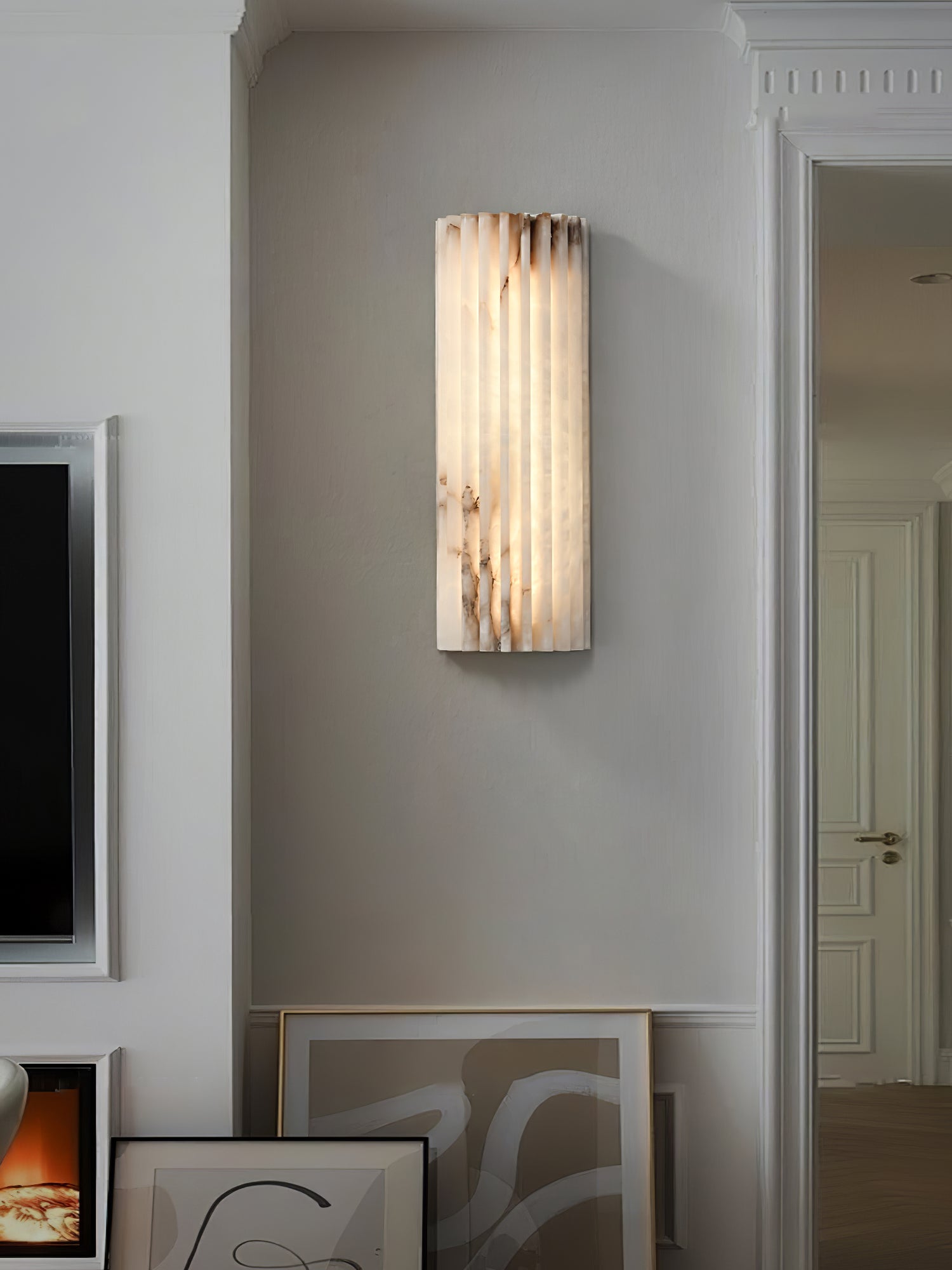 Alabaster Wall Sconce Light Fixture – Modern LED Wall Light