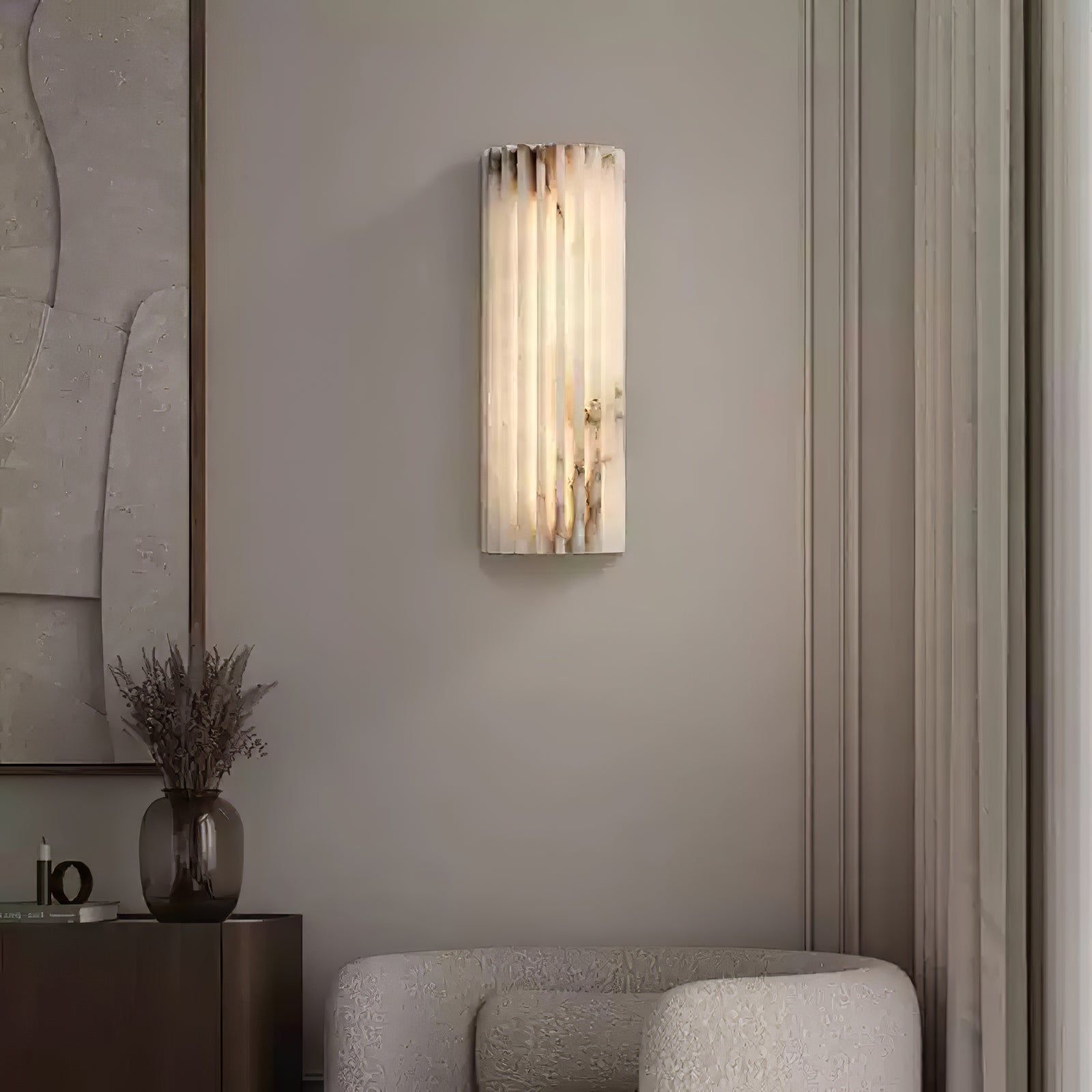 Alabaster Wall Sconce Light Fixture – Modern LED Wall Light