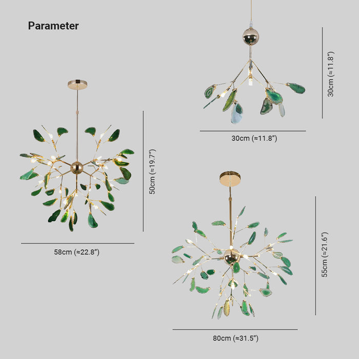 Colorful Agate Chandelier Light Fixture – Modern Branch Ceiling Light
