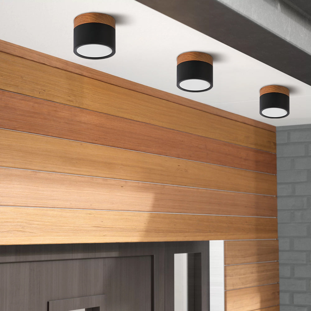 Small LED Flush Mount Ceiling Light Fixture – Modern Cylinder Ceiling Light