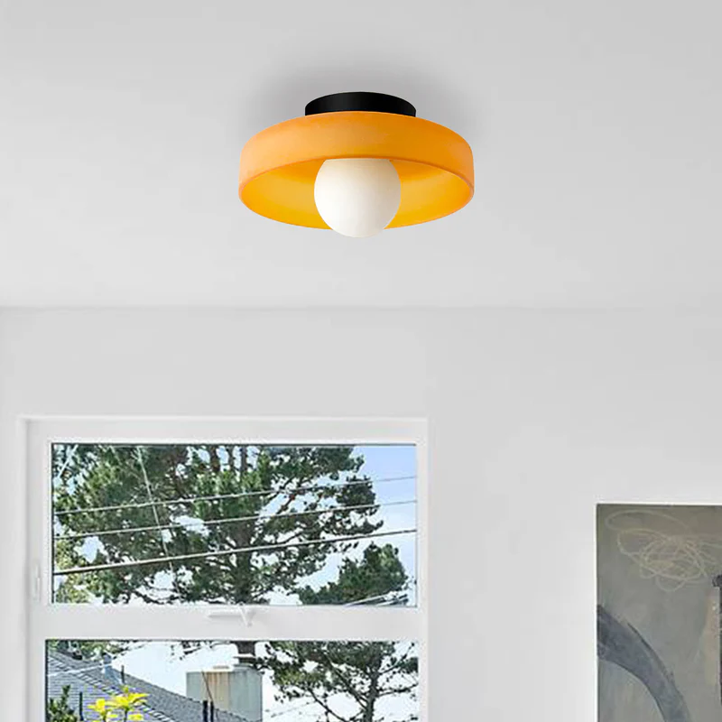 Glass Flush Mount Ceiling Light Fixture – Modern Round Ceiling Light