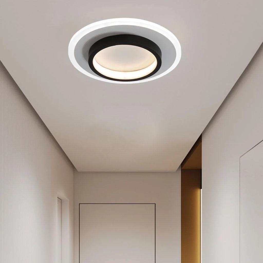 Modern LED Flush Mount Ceiling Light Fixture – Round Halo Ceiling Light
