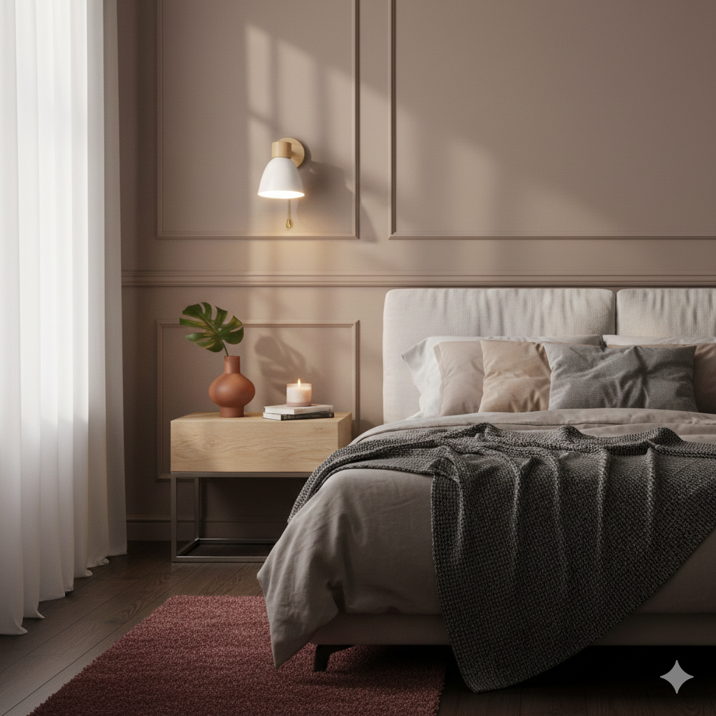 Wall Sconce Light Fixture – Modern Wood Cone Wall Light