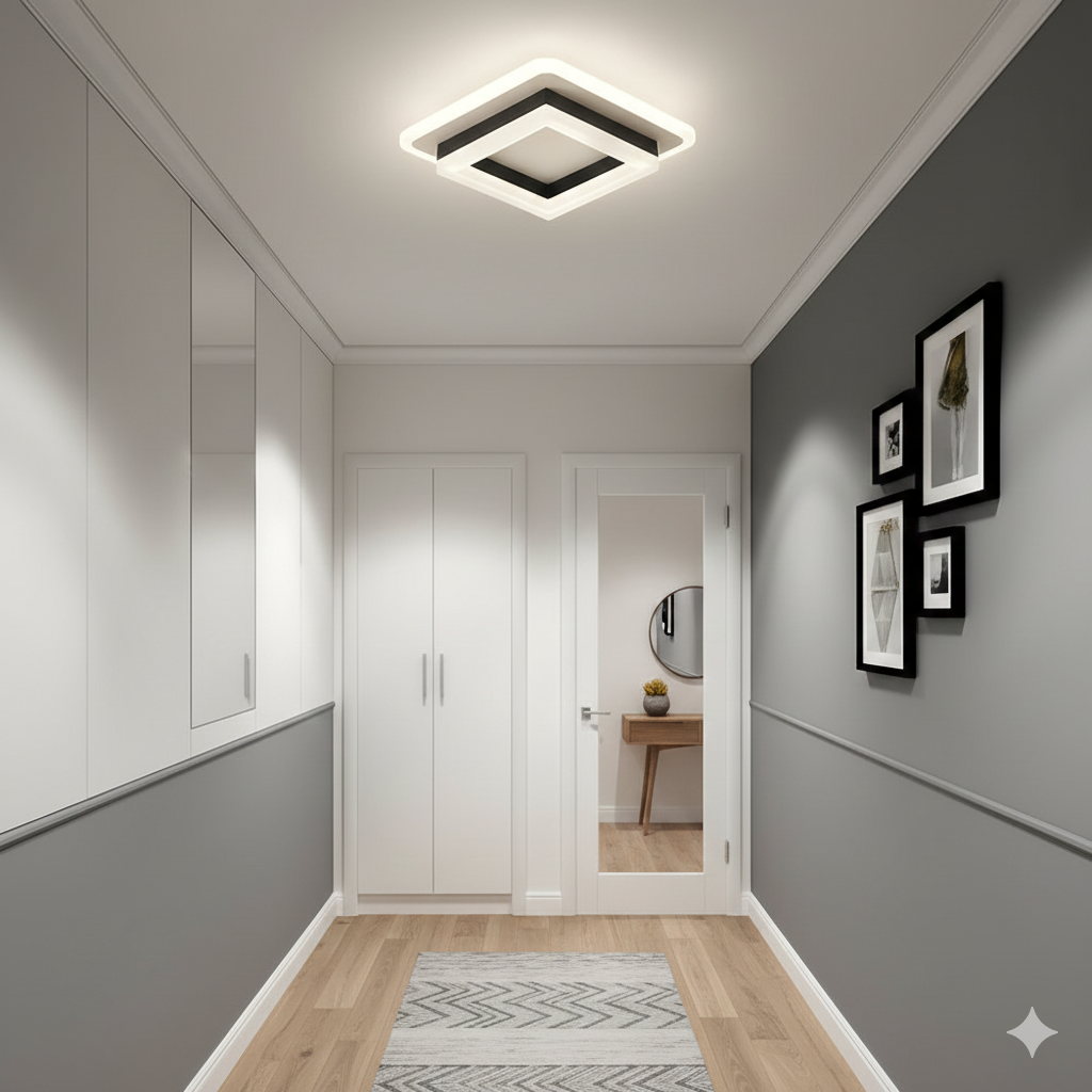 LED Flush Mount Ceiling Light Fixture – Modern Square Ceiling Light