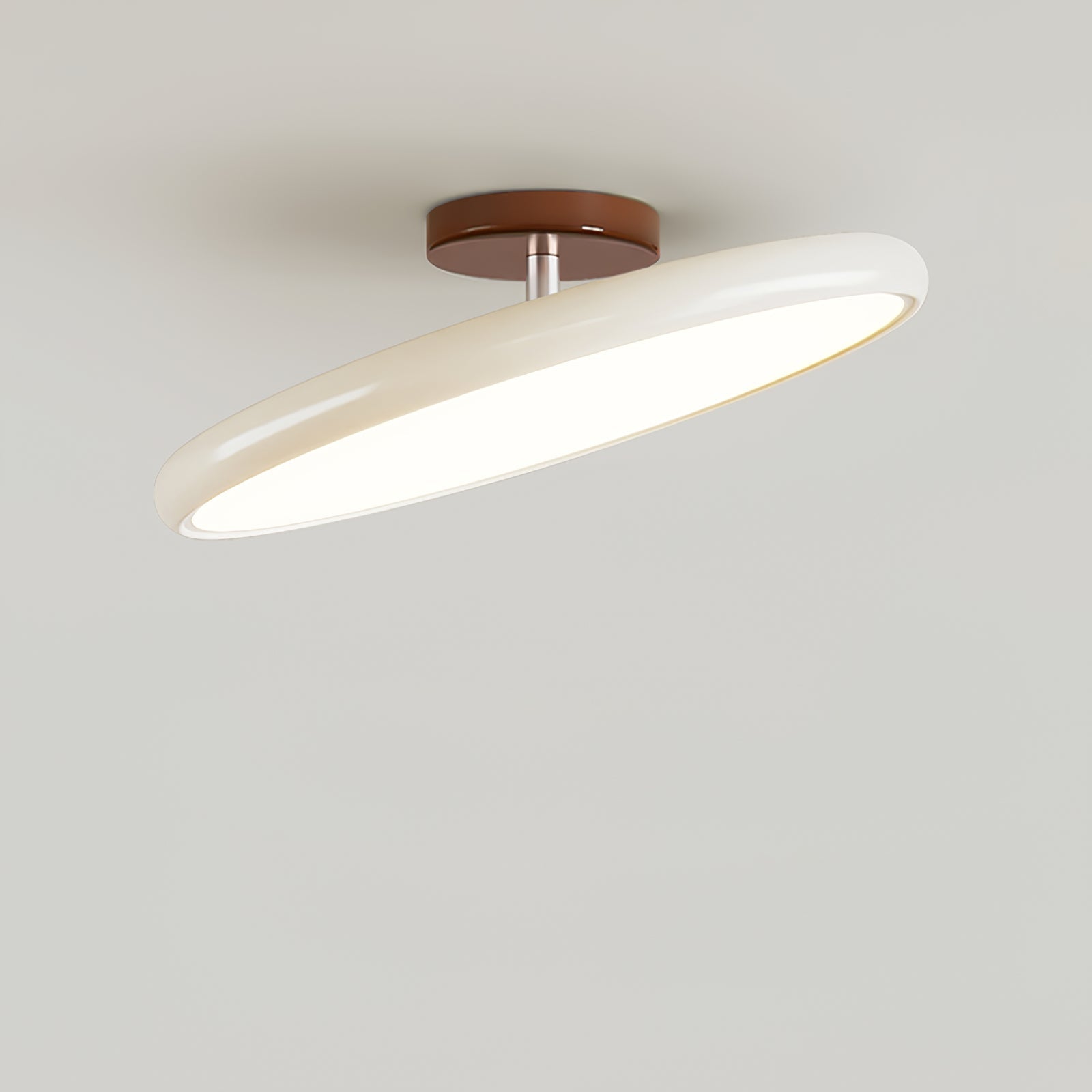 Adjustable LED Ceiling Light Fixture – Modern Round Semi Flush Mount Light