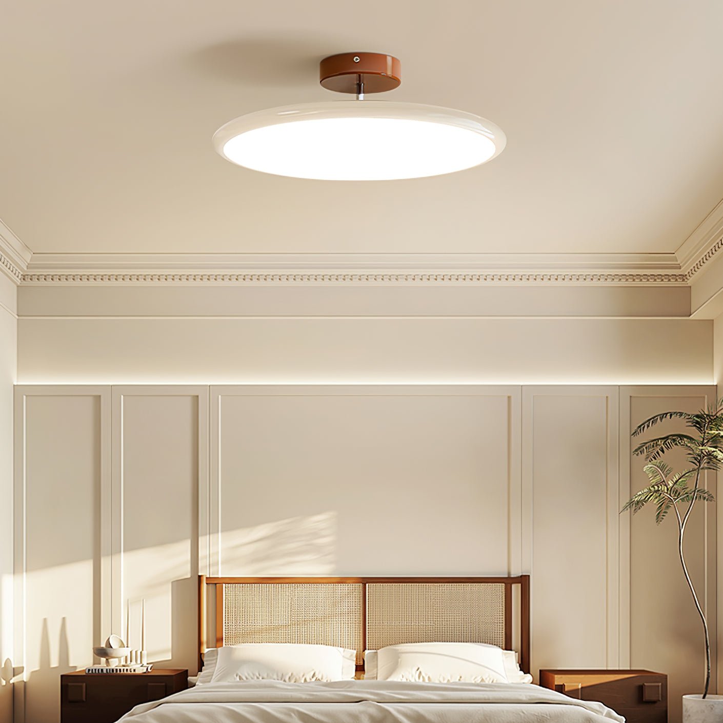 Adjustable LED Ceiling Light Fixture – Modern Round Semi Flush Mount Light