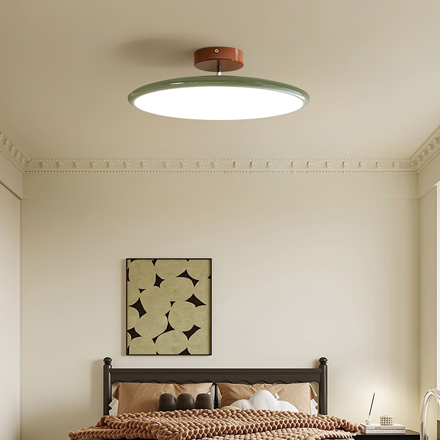 Adjustable LED Ceiling Light Fixture – Modern Round Semi Flush Mount Light