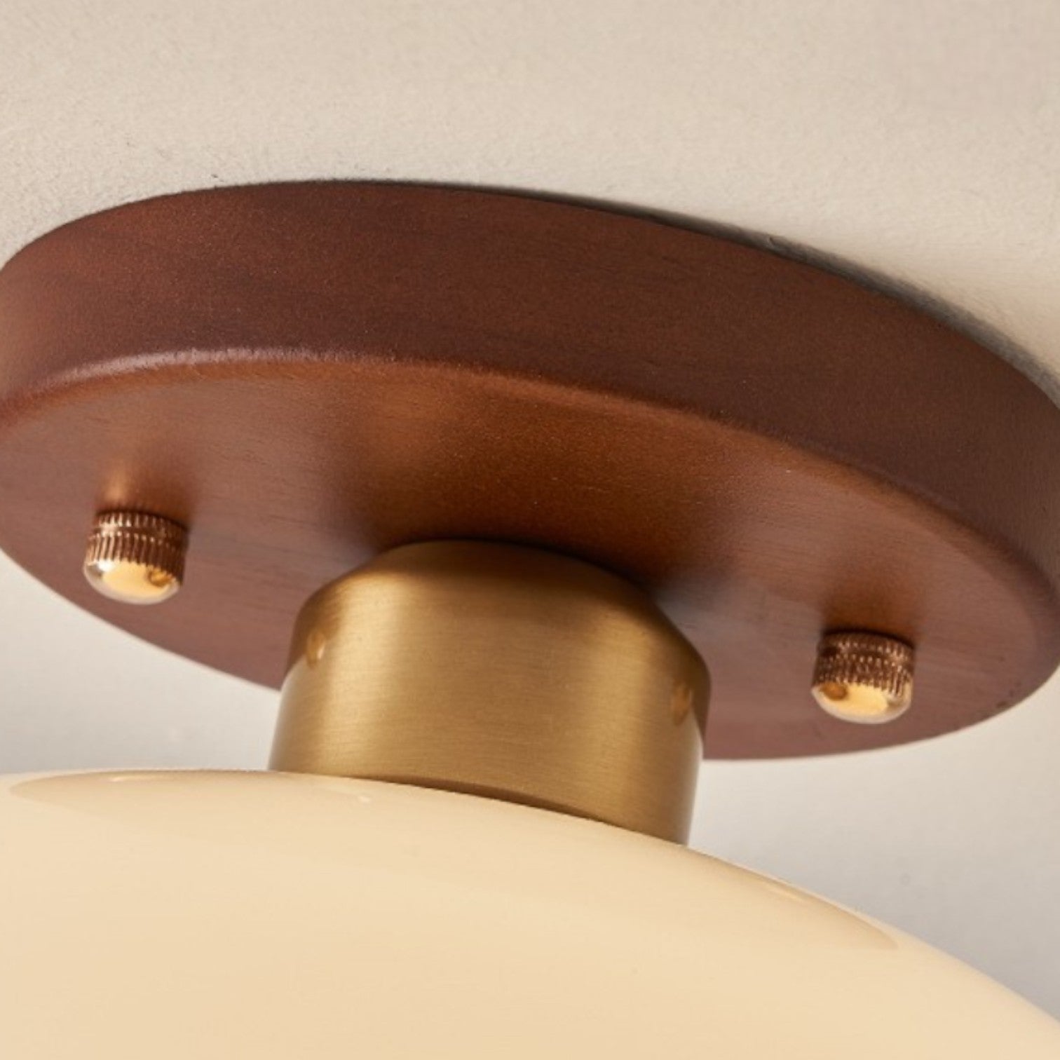 Modern Bauhaus Glass Flush Mount Ceiling Light Fixture – Round Cream Ceiling Light