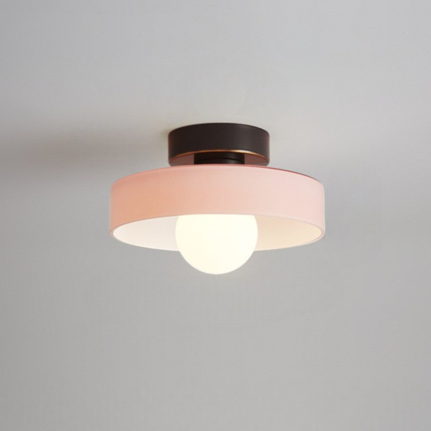 Modern Semi-Flush Mount Ceiling Light Fixture – Bauhaus Round Glass Ceiling Light