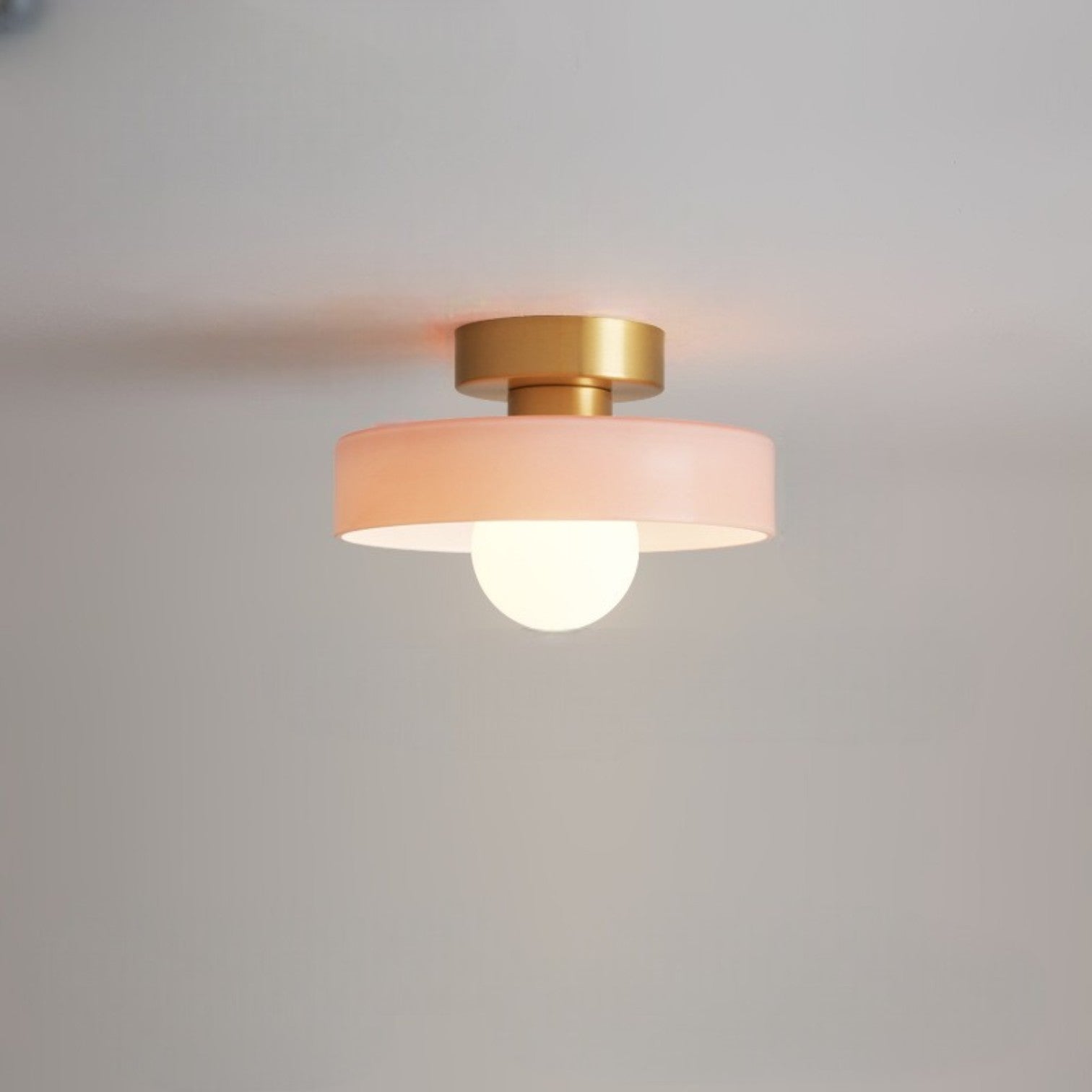 Modern Semi-Flush Mount Ceiling Light Fixture – Bauhaus Round Glass Ceiling Light