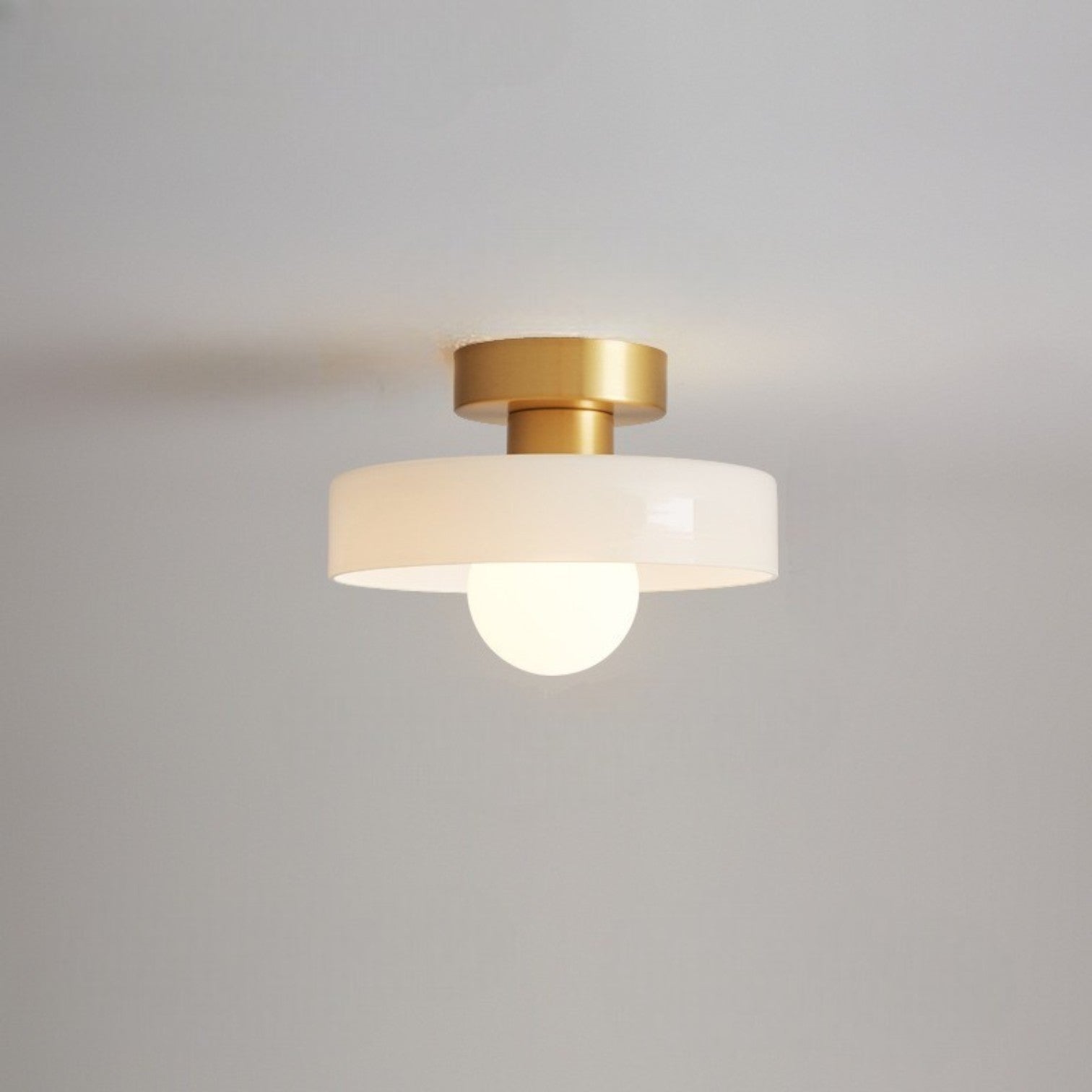 Modern Semi-Flush Mount Ceiling Light Fixture – Bauhaus Round Glass Ceiling Light