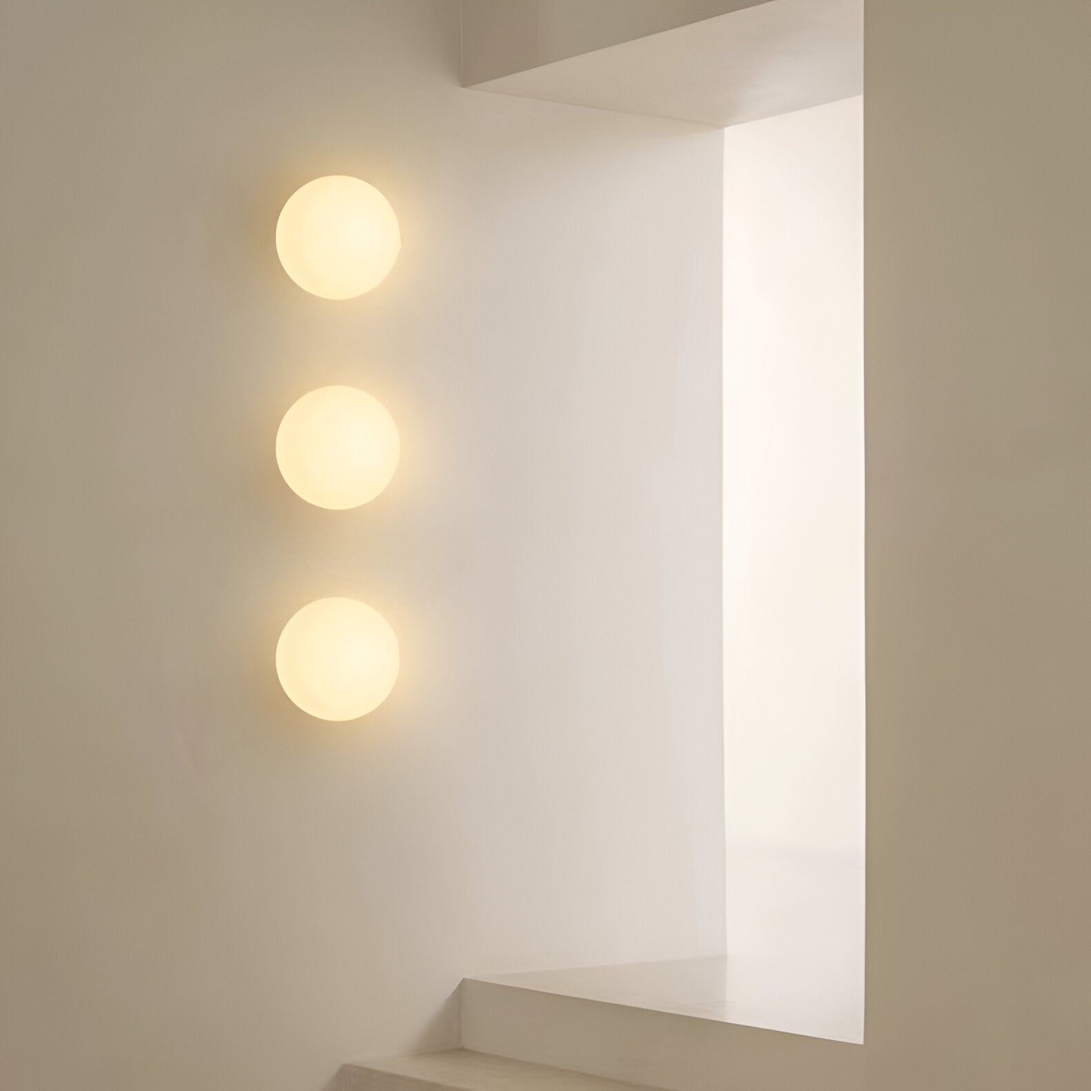 Glass Wall Sconce Light Fixture – Modern Round LED Sconce