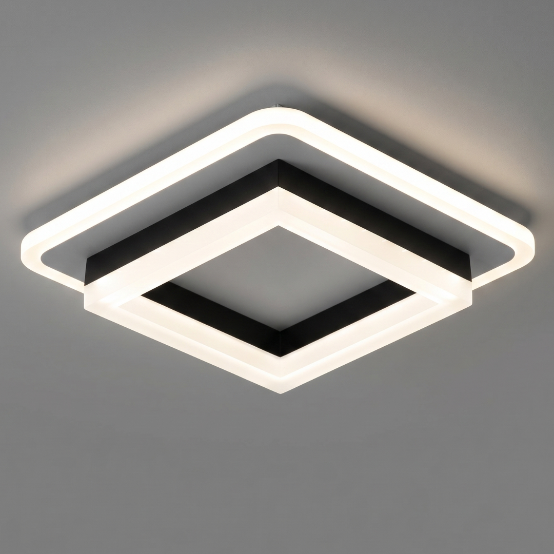 LED Flush Mount Ceiling Light Fixture – Modern Square Ceiling Light