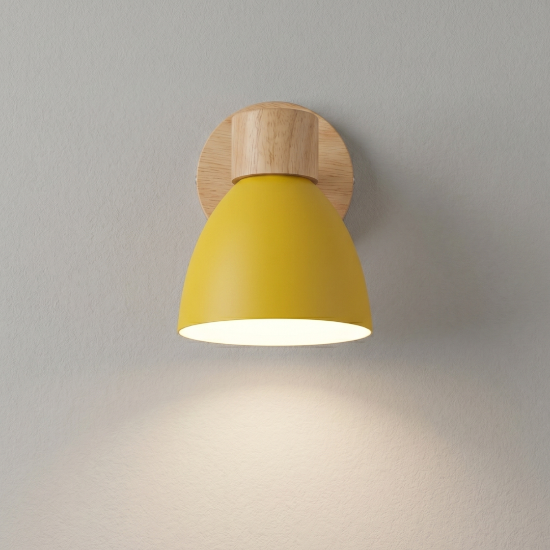 Wall Sconce Light Fixture – Modern Wood Cone Wall Light