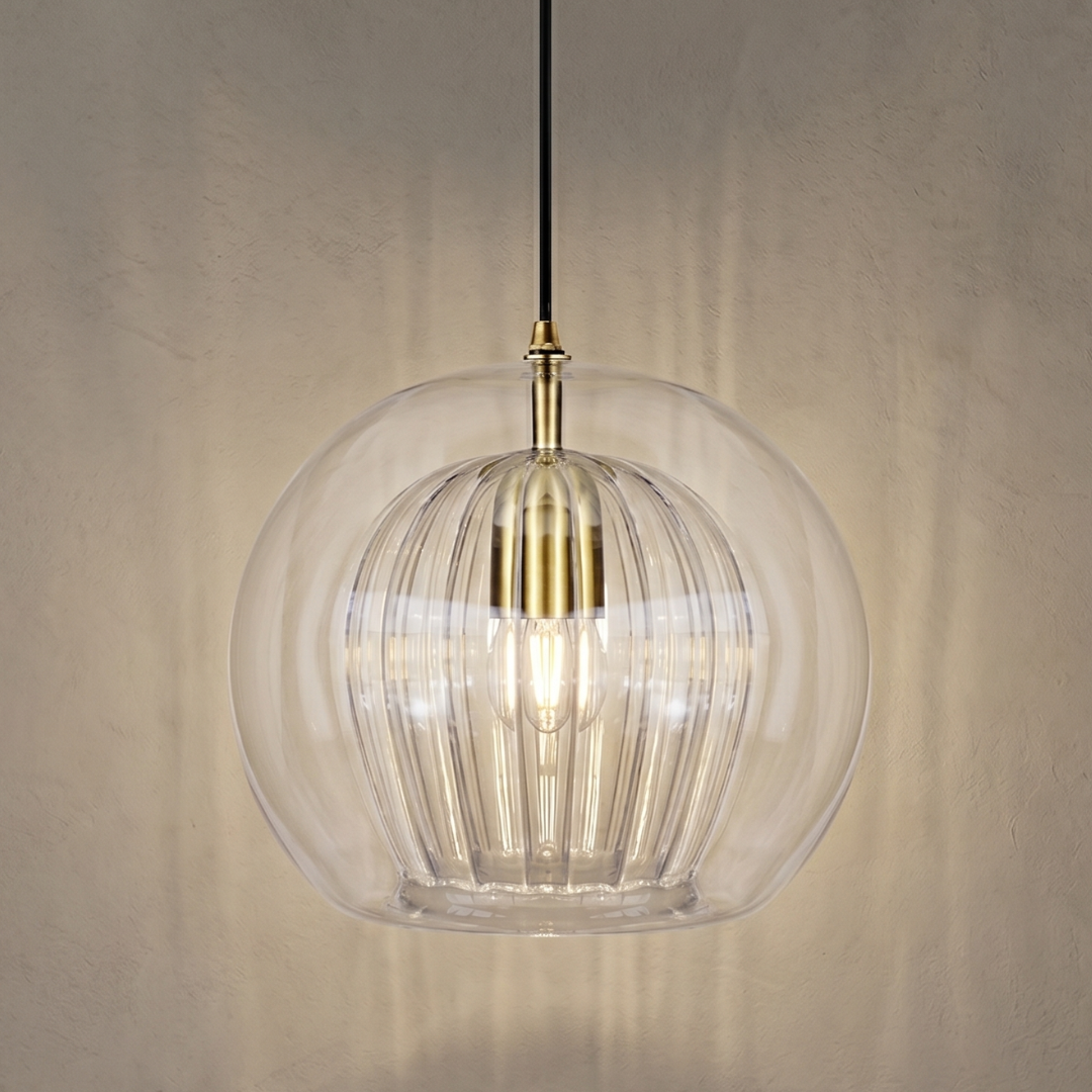 Glass Pendant Light Fixture – Modern Globe Ceiling Light