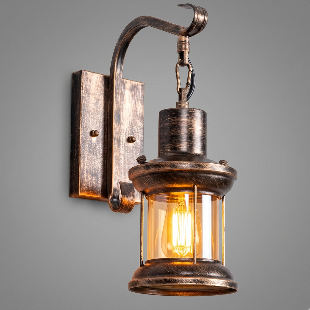 Industrial Wall Sconce Lighting Fixture – Vintage Farmhouse Rustic Wall Light