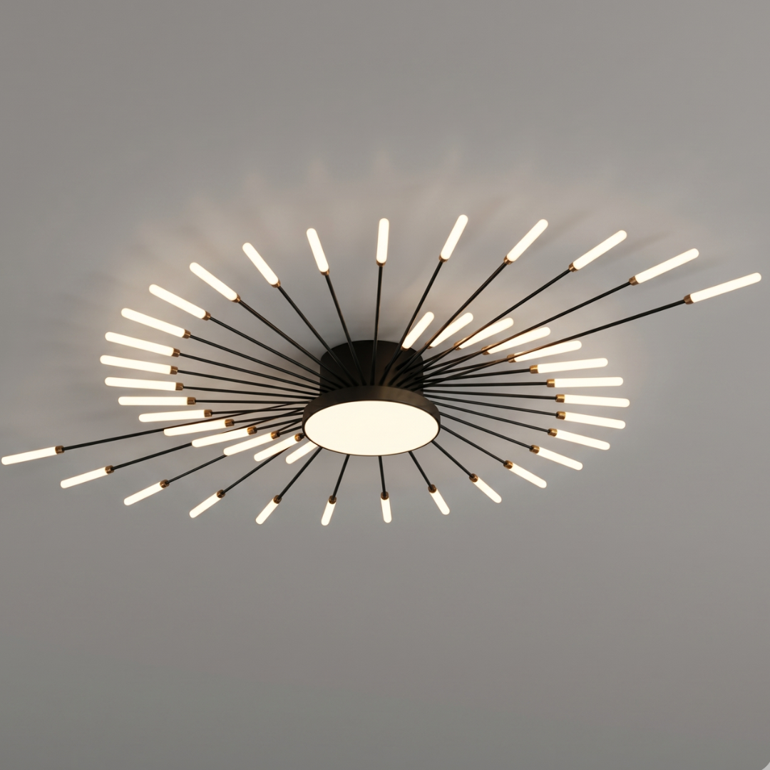 Modern Sputnik Ceiling Light Fixture – Firework Flush Mount LED Ceiling Light