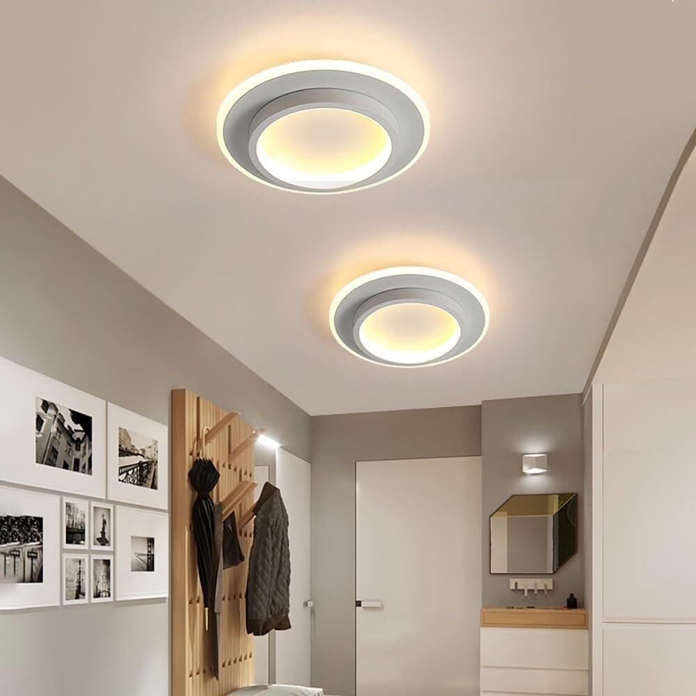 Modern LED Flush Mount Ceiling Light Fixture – Round Halo Ceiling Light