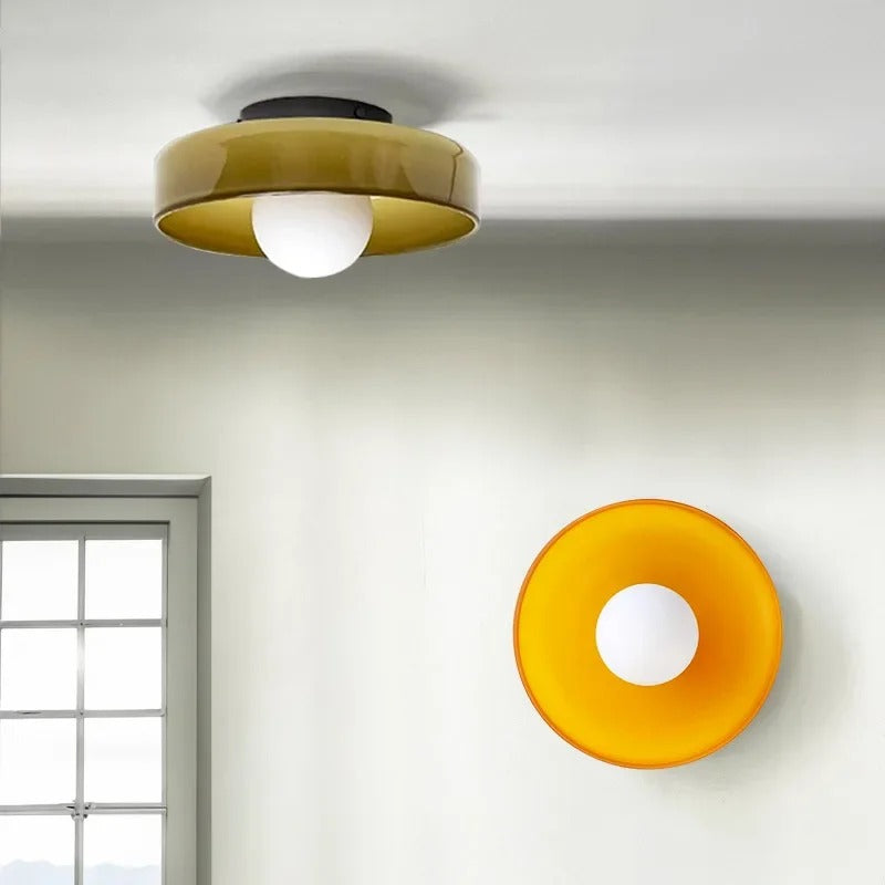 Glass Flush Mount Ceiling Light Fixture – Modern Round Ceiling Light