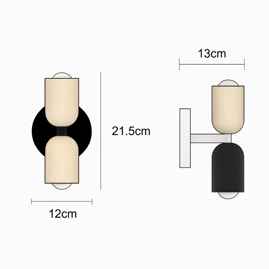 LED Wall Sconce Light Fixture – Modern Up and Down Cylinder Wall Light