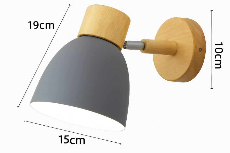 Wall Sconce Light Fixture – Modern Wood Cone Wall Light