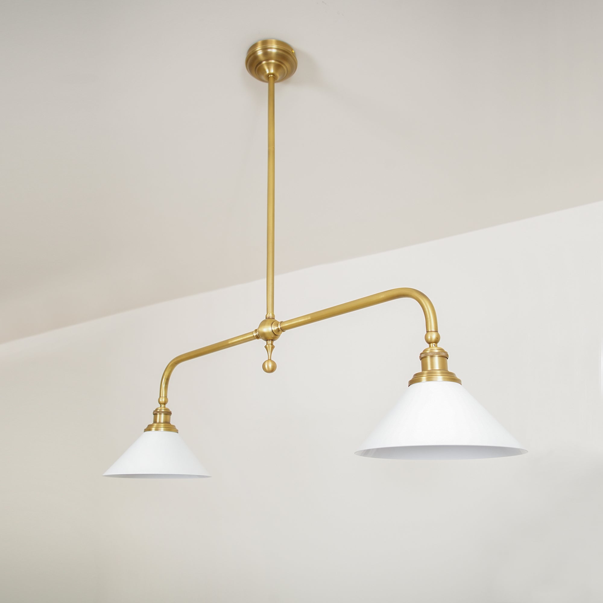 Vintage 2-Light Kitchen Island Pendant Light – Brass Linear Ceiling Light