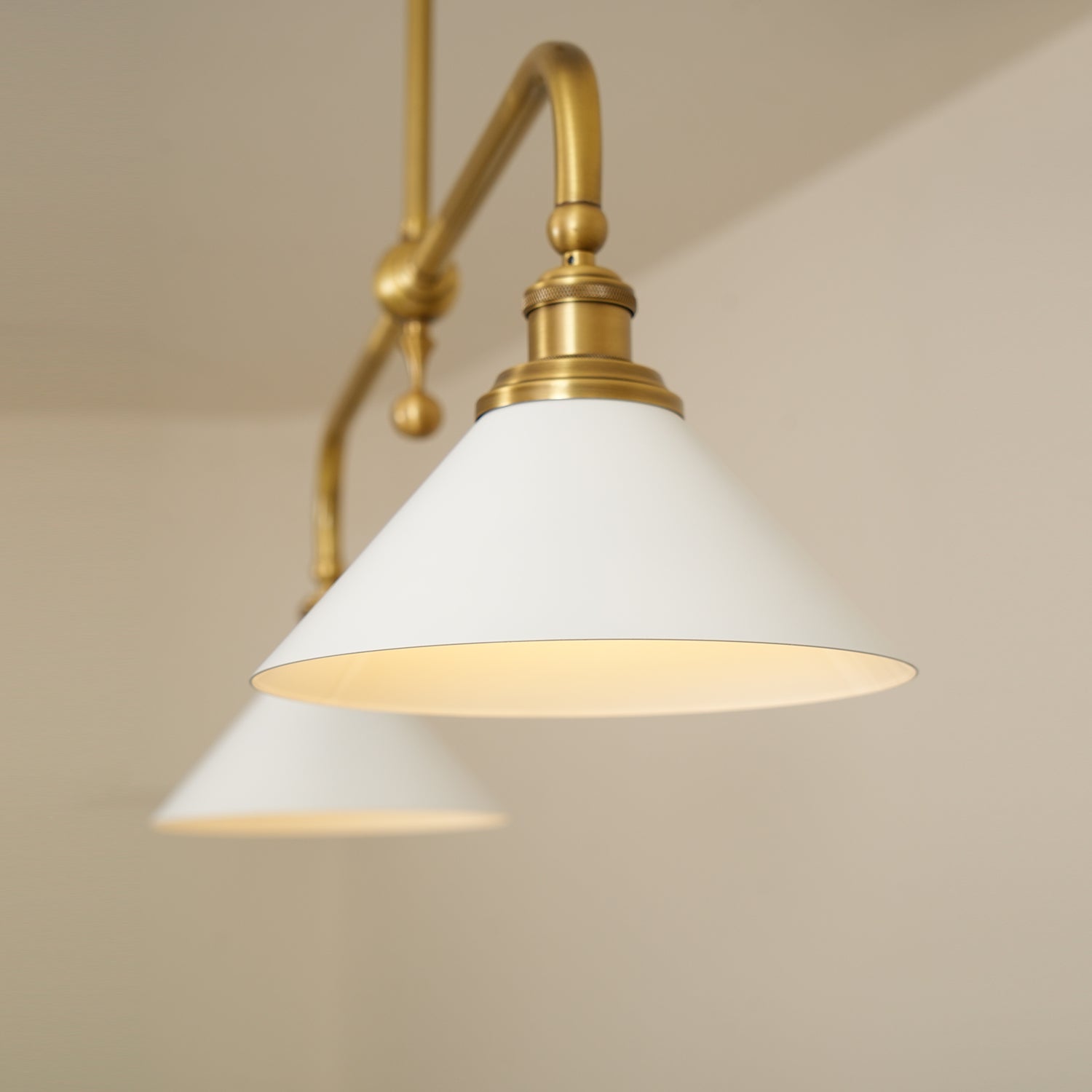Vintage 2-Light Kitchen Island Pendant Light – Brass Linear Ceiling Light