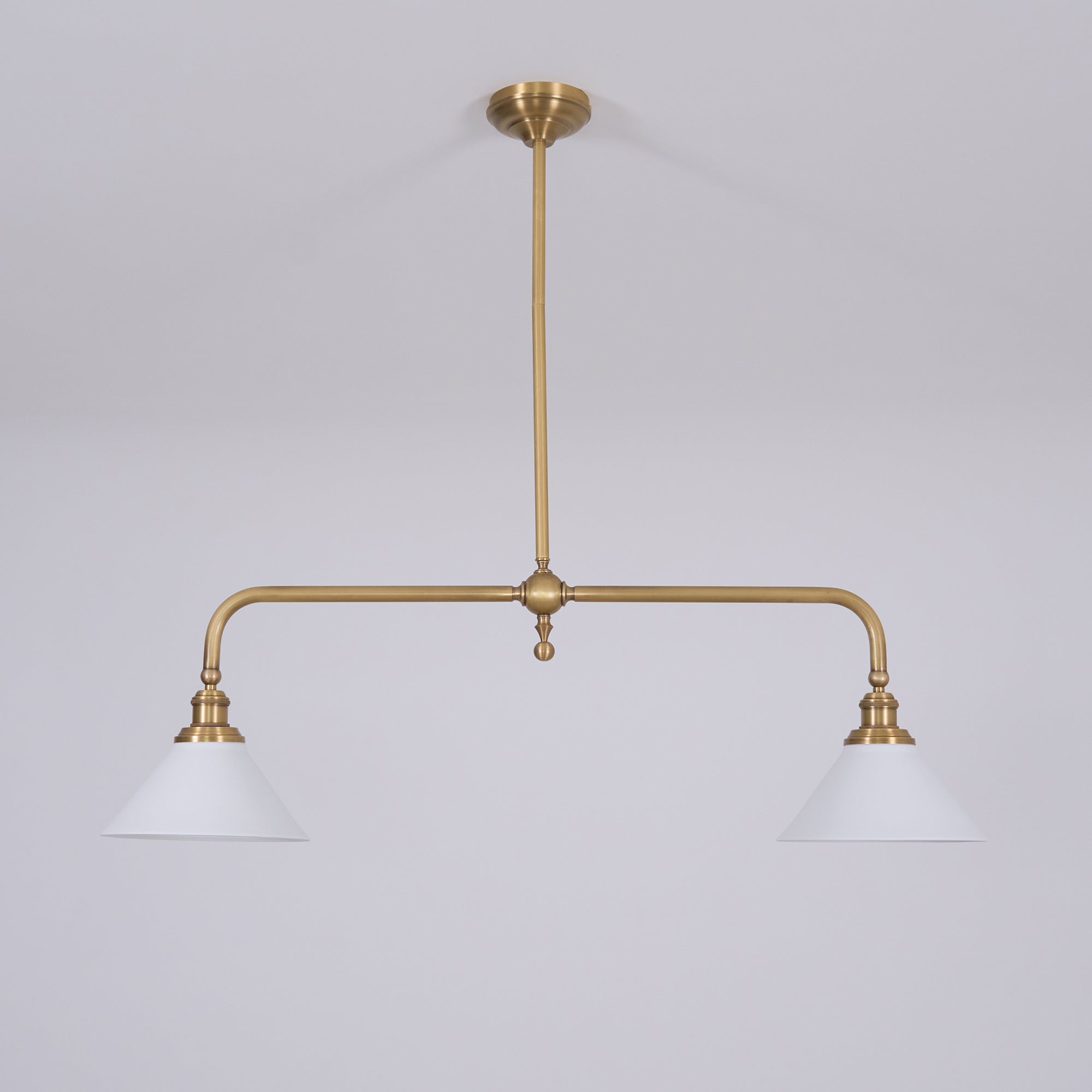 Vintage 2-Light Kitchen Island Pendant Light – Brass Linear Ceiling Light