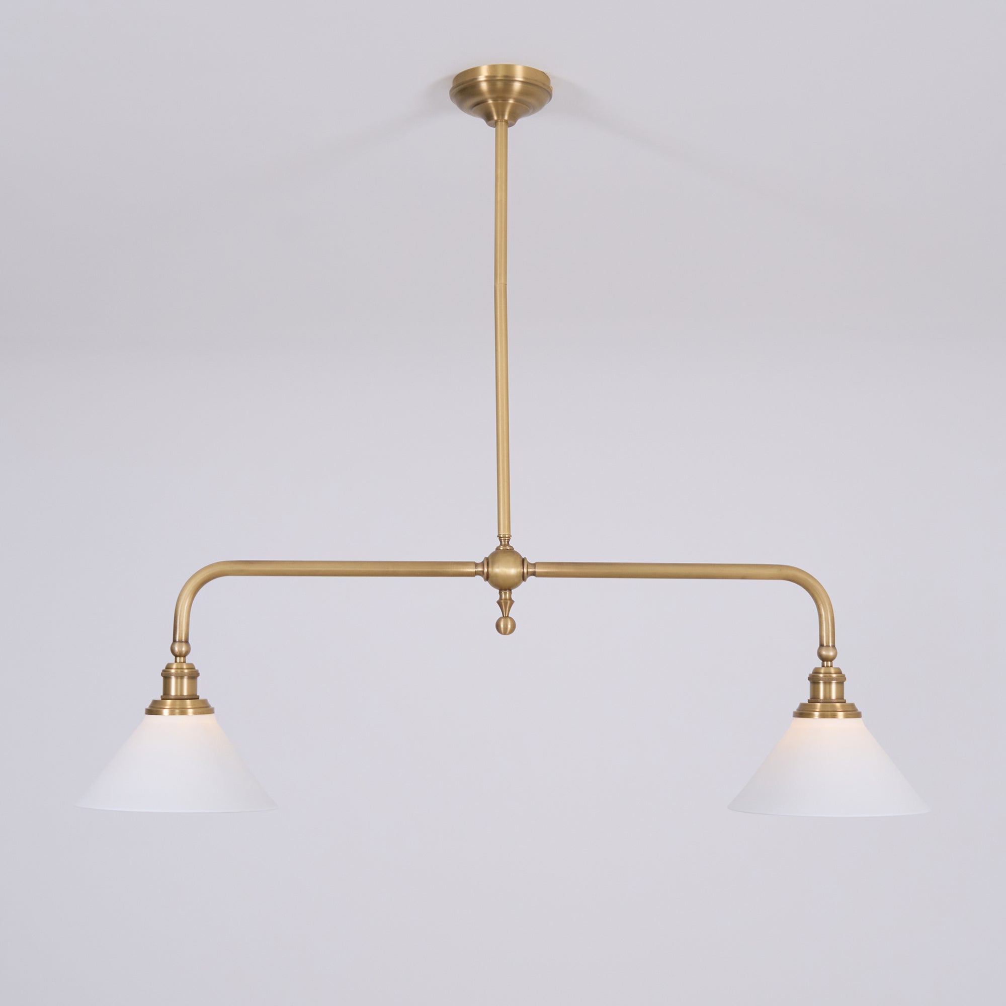 Vintage 2-Light Kitchen Island Pendant Light – Brass Linear Ceiling Light