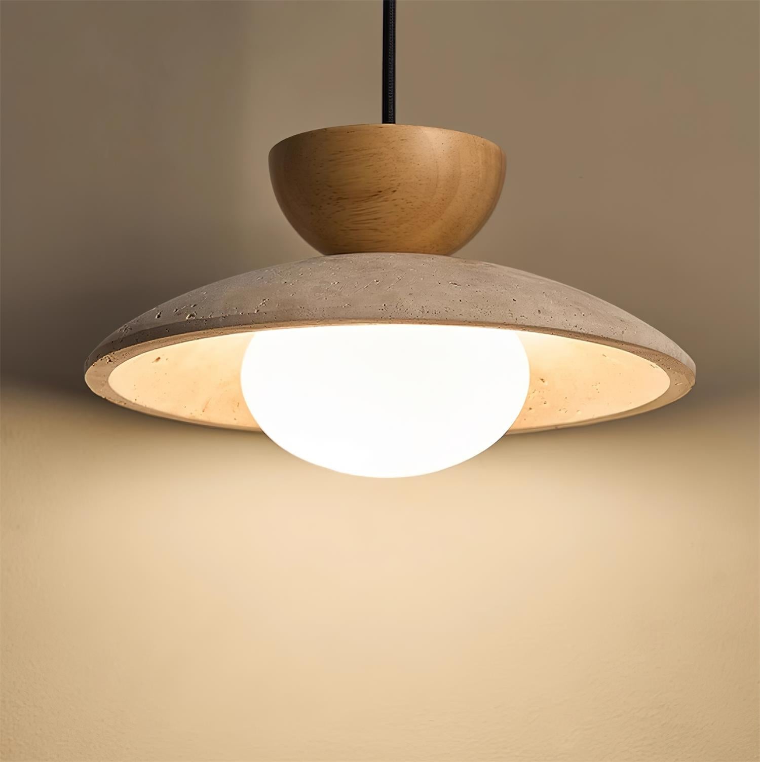 Travertine Pendant Light – Modern Stone Hanging Ceiling Light