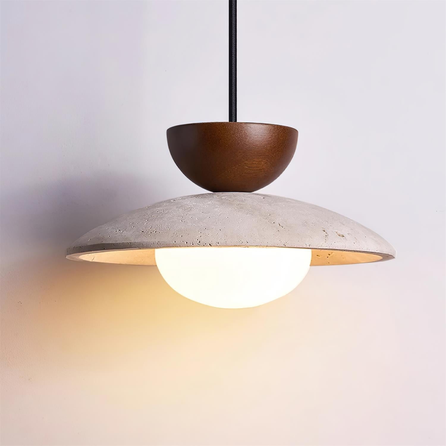 Travertine Pendant Light – Modern Stone Hanging Ceiling Light