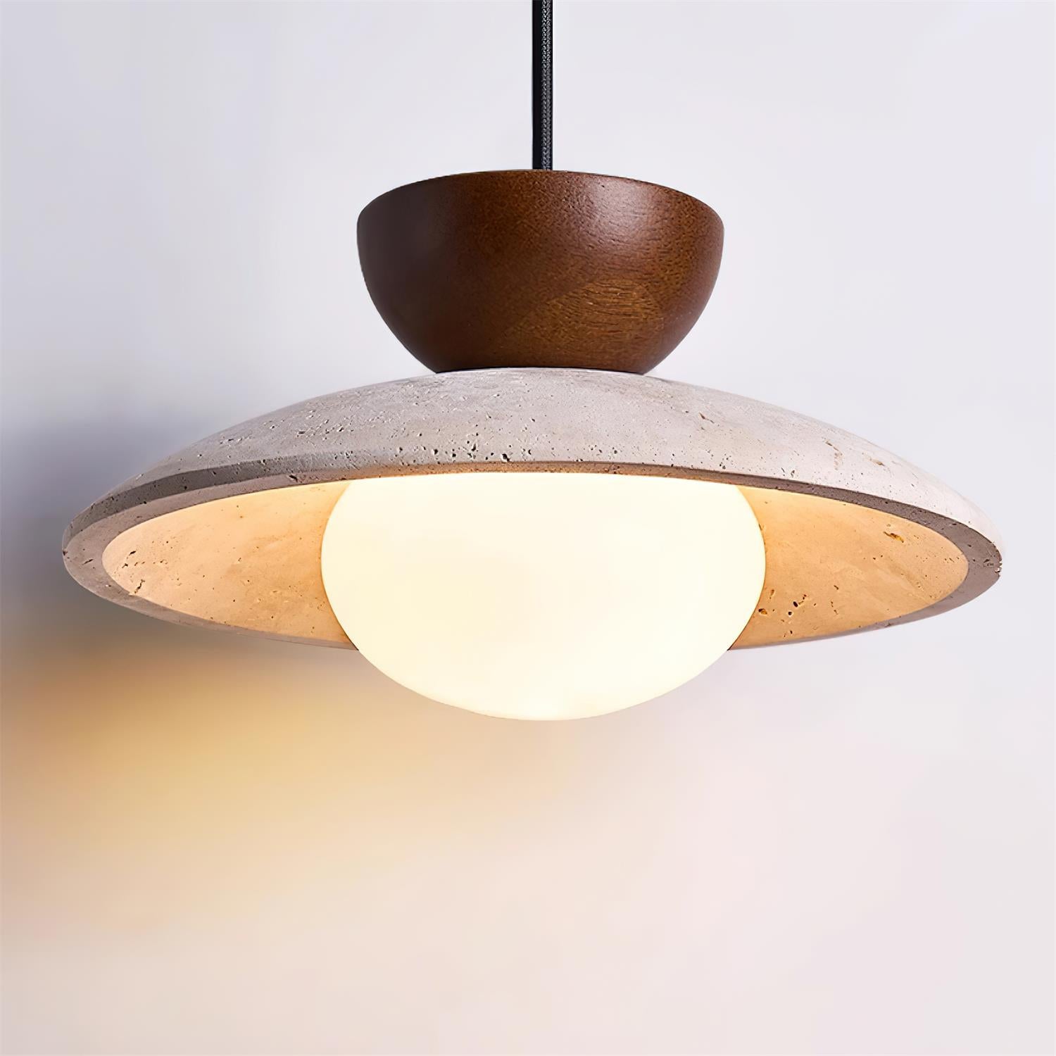 Travertine Pendant Light – Modern Stone Hanging Ceiling Light